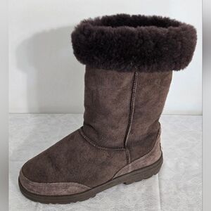 UGG Boots Sheepskin Wool Brown 6